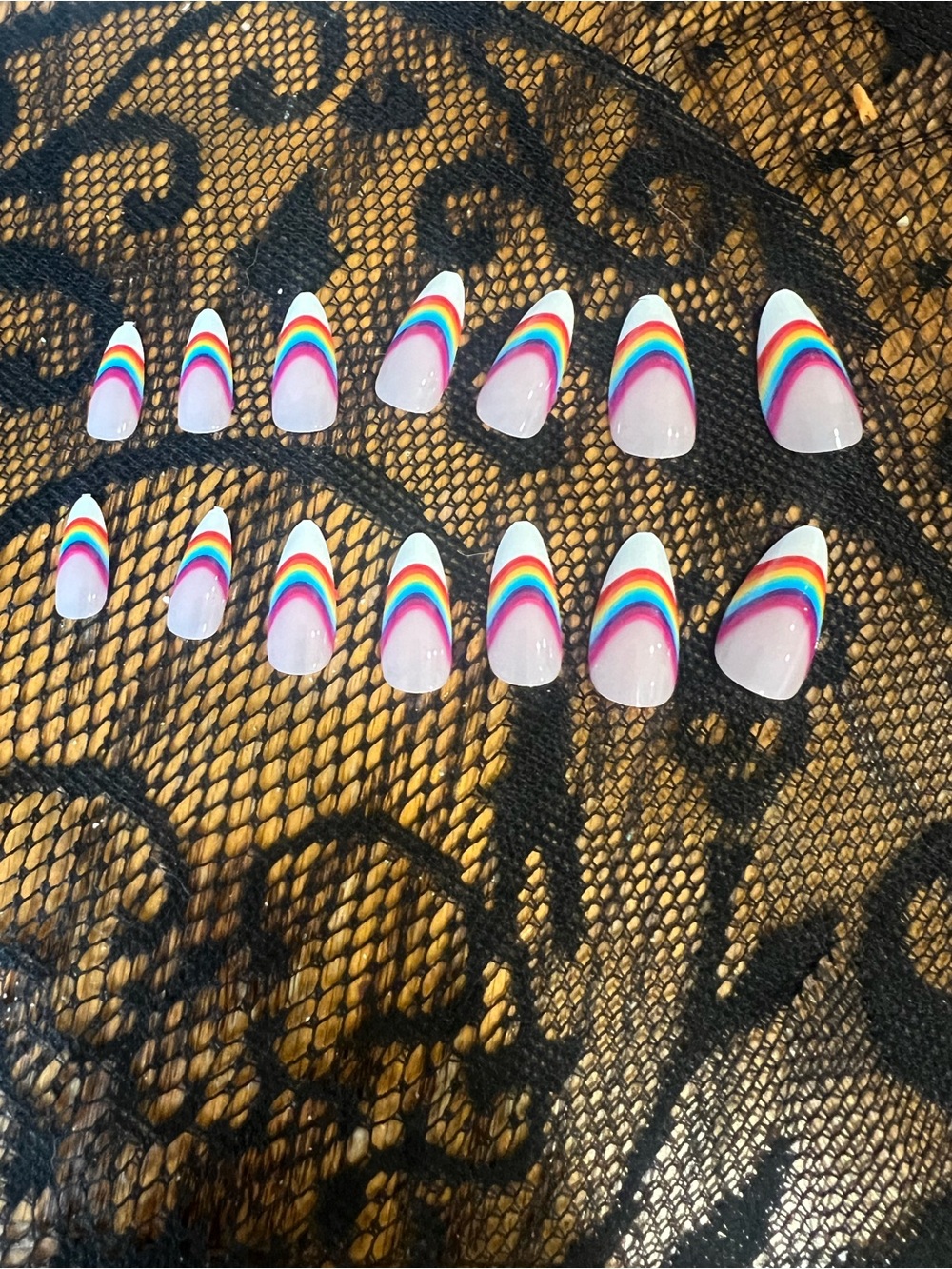 3 for $12 Rainbow French Tip Press-On Nails